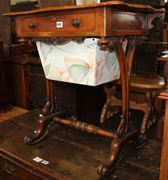 Victorian walnut work table